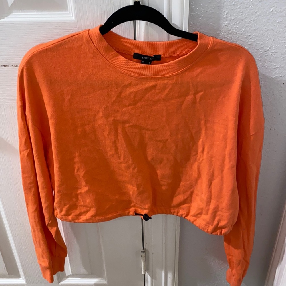 Orange cropped sweatshirt